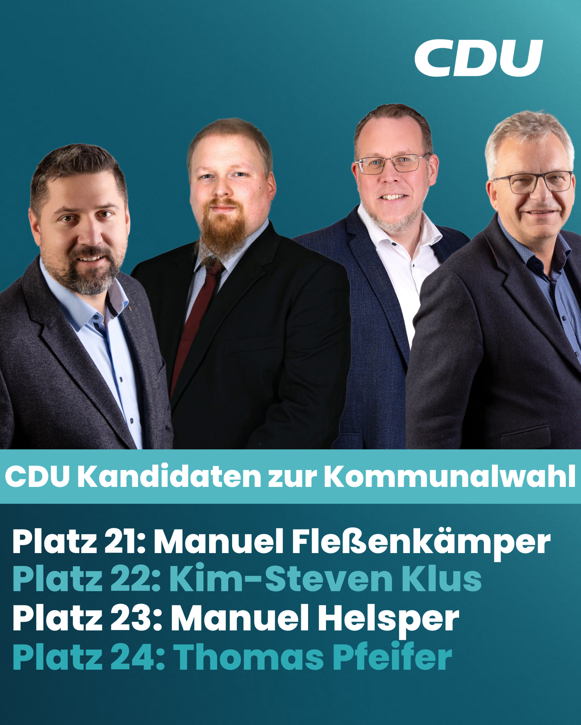 Kommunalwahl 2026 Kandidaten Plätze 21 bis 24