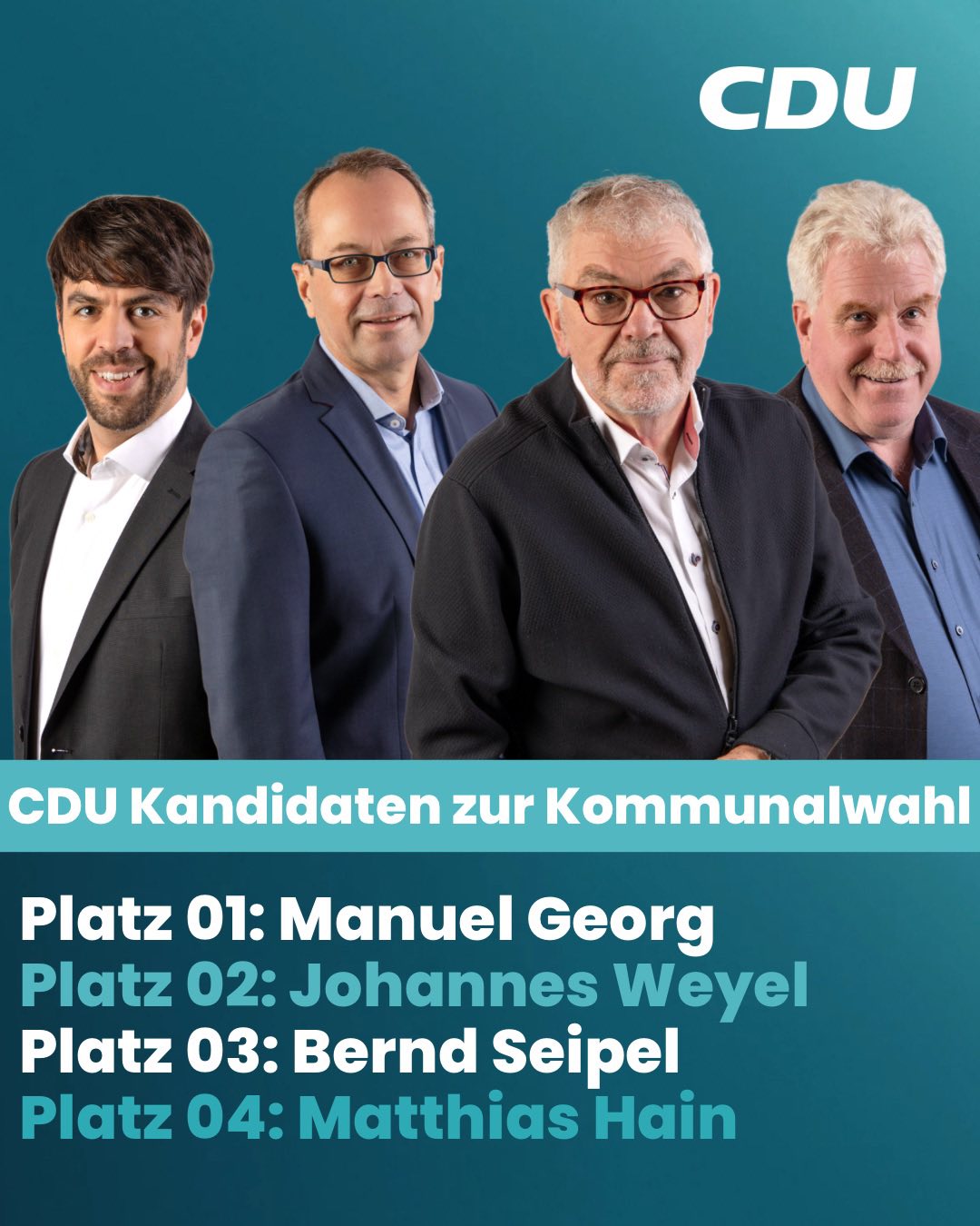Kommunalwahl 2026 Kandidaten Plätze 1 bis 4