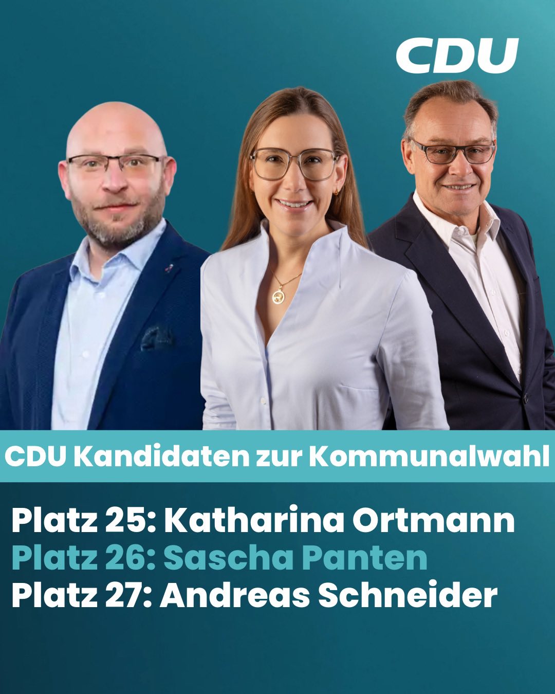 Kommunalwahl 2026 Kandidaten Plätze 25 bis 27
