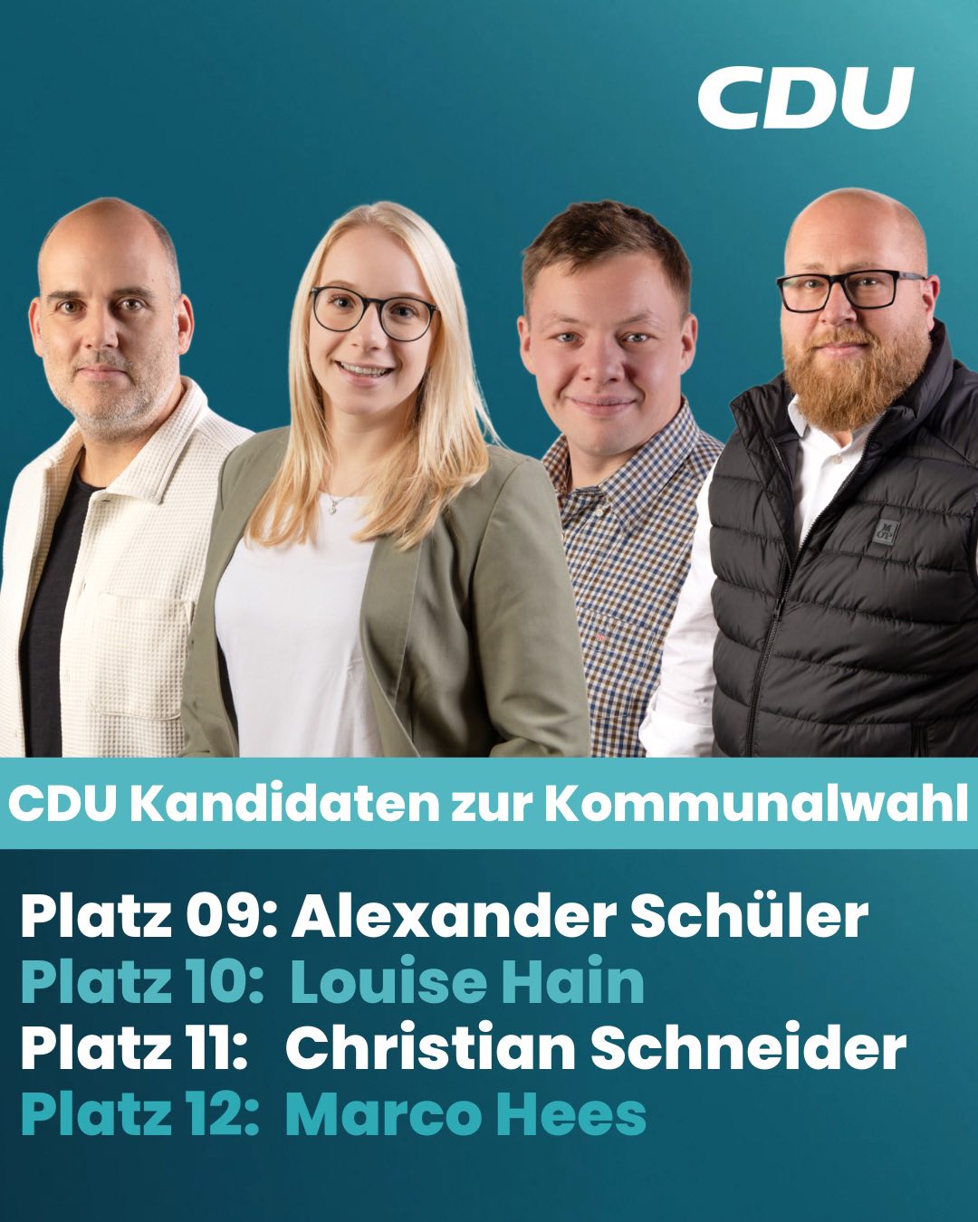 Kommunalwahl 2026 Kandidaten Plätze 9 bis 12